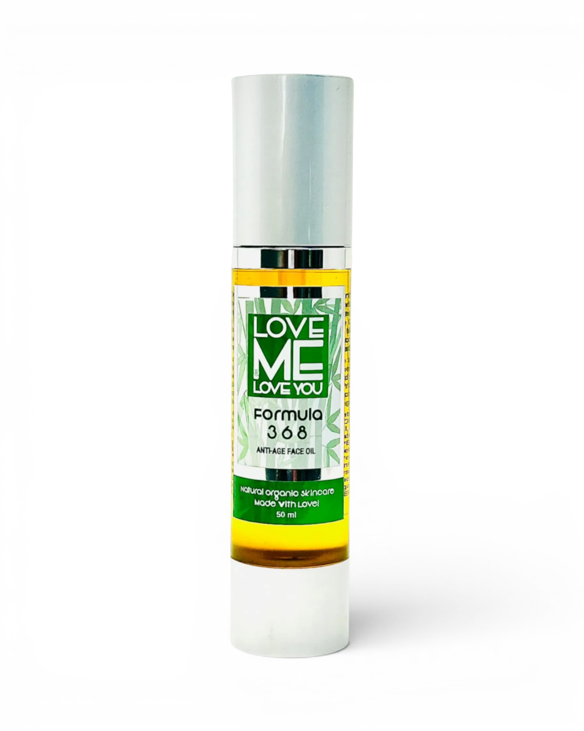 Formula 368 skincare bottle with metallic cap
