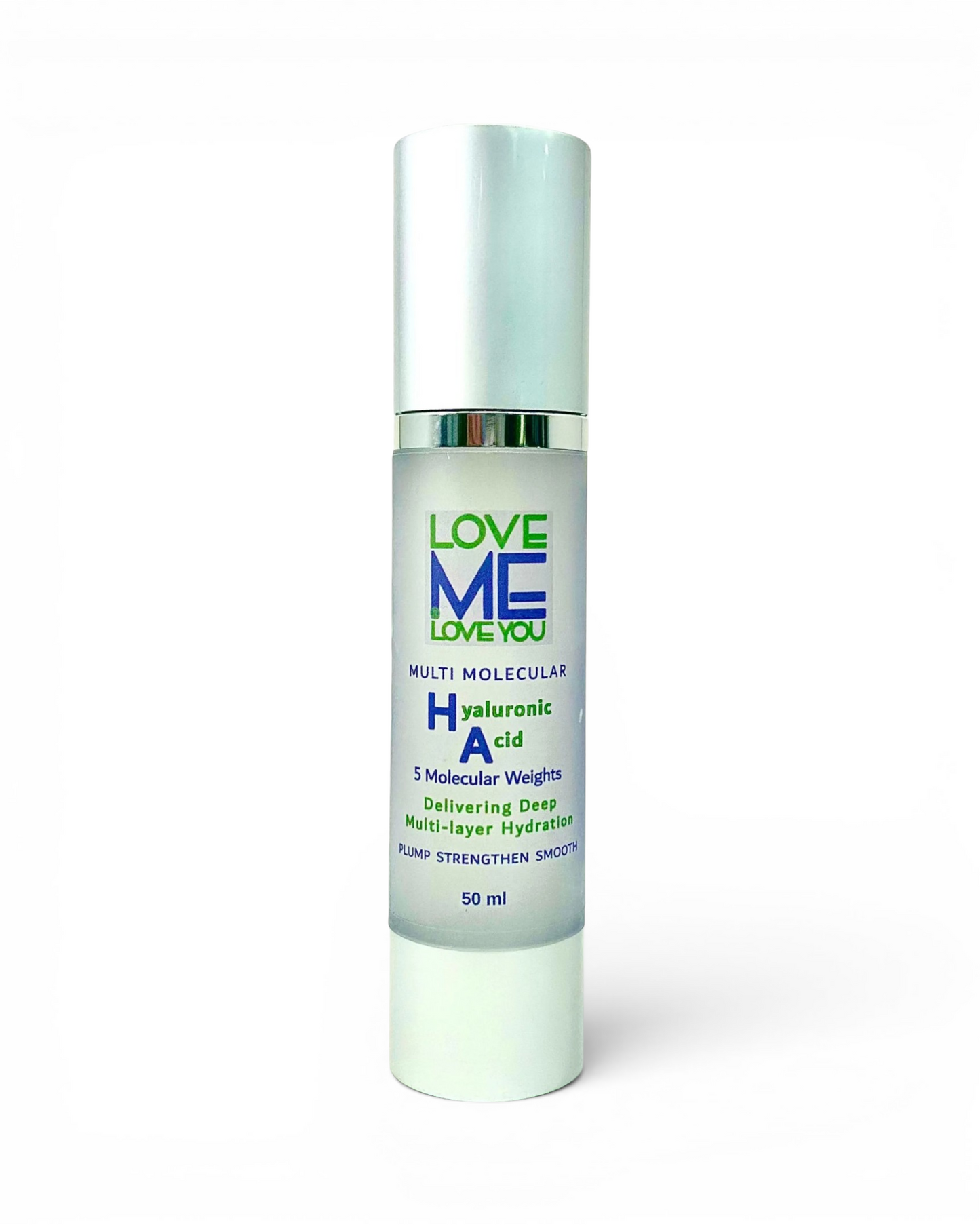 Love ME Love You multi-molecular hyaluronic acid serum bottle, 50 ml